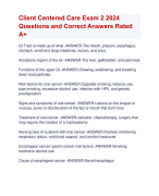 Client Centered Care Exam 2 2024  Questions and Correct Answers Rated  A+ | Verified Client Centered Care Exam 2 2024  Quiz with Accurate Solutions Aranking Allpass