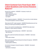 Client Centered Care Final Exam 2024  Latest Questions and Correct Answers  Rated A+ | Verified Client Centered Care Actual Exam 2024  Quiz with Accurate Solutions Aranking Allpass
