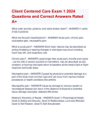 Client Centered Care Exam 1 2024  Questions and Correct Answers Rated  A+ | Verified Client Centered Care Actual Exam 1 2024 Quiz with Accurate Solutions Aranking Allpass
