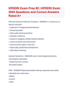KPEERI Exam Prep #2 | KPEERI Exam  2024 Questions and Correct Answers  Rated A+ | Verified KPEERI Exam Prep 2 Exam  2024 Quiz with Accurate Solutions Aranking Allpass