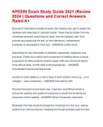 KPEERI Exam Study Guide 2021 (Review  2024 ) Questions and Correct Answers  Rated A+ | Verified KPEERI Exam Update 2024 Quiz with Accurate Solutions Aranking Allpass
