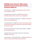 KPEERI Exam Prep #1 2024 Latest  Questions and Correct and Correct  Answers Rated A+ | Verified KPEERI Exam Prep 1 2024 Exam Update 2024 Quiz with Accurate Solutions Aranking Allpass