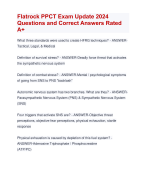 Flatrock PPCT Exam Update 2024 Questions and Correct Answers Rated  A+ | Verified Flatrock PPCT Actual  Exam Update 2024 Quiz with Accurate Solutions Aranking Allpass 