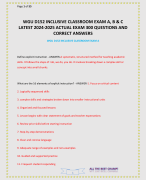 WGU D152 INCLUSIVE CLASSROOM EXAM A, B & C LATEST 2024-2025 ACTUAL EXAM 300 QUESTIONS AND CORRECT ANSWERS