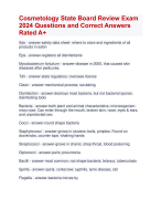 Cosmetology State Board Review Exam  2024 Questions and Correct Answers  Rated A+ | Verified Cosmetology State Board Exam  Update 2024 Quiz with Accurate Solutions Aranking Allpass