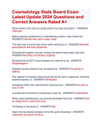 Cosmetology State Board Exam  Latest Update 2024 Questions and  Correct Answers Rated A+ | Verified Cosmetology State Board Exam Update 2024 Quiz with Accurate Solutions Aranking Allpass