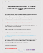 FLORIDA 2-15 INSURANCE EXAM TESTBANK 200 QUESTIONS AND ANSWERS 2024-2025 ALREADY GRADED A