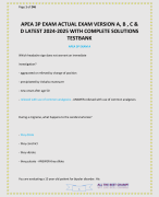 APEA 3P EXAM ACTUAL EXAM VERSION A, B , C & D LATEST 2024-2025 WITH COMPLETE SOLUTIONS TESTBANK