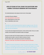 APEA 3P EXAM ACTUAL EXAM 150 QUESTIONS AND CORRECT DETAILED ANSWERS WITH RATIONALES