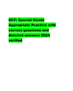 DCF: Special Needs Appropriate Practice with correct questions and detailed answers 2024 verified