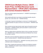 CRCR Exam Multiple Choice, CRCR  Exam Prep, Certified Revenue Cycle  Representative - CRCR (2021) Questions  and Correct Answers Rated A+ | Verified  Certified Revenue Cycle  Representative - CRCR Exam Quiz with Accurate Solutions Aranking Allpass