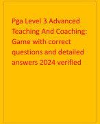 Pga Level 3 Advanced Teaching And Coaching: Game with correct questions and detailed answers 2024 verified