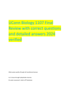 UConn Biology 1107 Final Review with correct questions and detailed answers 2024 verified