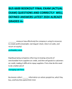 BUS 6600 BOOKOUT FINAL EXAM (ACTUAL EXAM) QUESTIONS AND CORRECTLY  WELL DEFINED ANSWERS LATEST 2024 ALREADY GRADED A+ 