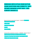 NEBRASKA MPJE ACTUAL EXAM (ACTUAL EXAM) QUESTIONS AND CORRECTLY  WELL DEFINED ANSWERS LATEST 2024 – 2025 ALREADY GRADED A+     