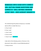 NEBRASKA MPJE EXAM WITH CORRECT 100+ (ACTUAL EXAM) QUESTIONS AND CORRECTLY  WELL DEFINED ANSWERS LATEST 2024 – 2025 ALREADY GRADED A+