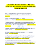 APEA 2024 Practice Test Set 2 (Question Bank Best Revision Material) questions and Accurate Answers