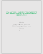 NURS 6635 WEEK 9 CASE STUDY COMPREHENSIVE  PSYCHIATRIC EVALUATION AND PATIENT CASE  PRESENTATION