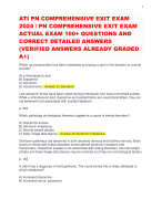 ATI PN COMPREHENSIVE EXIT EXAM 2024 / PN COMPREHENSIVE EXIT EXAM ACTUAL EXAM 100+ QUESTIONS AND CORRECT DETAILED ANSWERS (VERIFIED ANSWERS ALREADY GRADED A+)