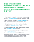 TNCC 9TH EDITION TNP  ASSESSMENTS QUESTIONS WITH  100% CORRECT ANSWERS  |LATEST VERSION 2024/2025 |ACE  THE TEST