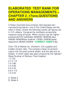 ELABORATED TEST BANK FOR  OPERATIONS MANAGEMENTS – CHAPTER 2 ,17ocs,QUESTIONS  AND ANSWERS