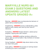 MARYVILLE NURS 661  EXAM 2 QUESTIONS AND  ANSWERS LATEST  UPDATE GRADED A+
