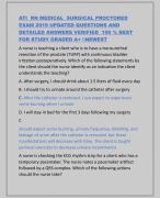 ATI RN MEDICAL SURGICAL PROCTORED  EXAM 2019 UPDATED QUESTIONS AND  DETAILED ANSWERS VERIFIED 100 % BEST  FOR STUDY GRADED A+ \\NEWEST
