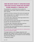 HESI RN EXIST EXAM V1 UPDATED EXAM  2022-2023 ACTUAL EXAM F0R THE BEST  SCORE GRADED A+ VERIFIED 100%