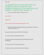 ATI PHARMACOLOGY CMS EXAM/ CMSA ATI  PHARMACOLOGY EXAM RECENT AND  COMPLETE VERSION ALL 300+ QUESTIONS AND  CORRECT ANSWERS/ BEST GRADED A+