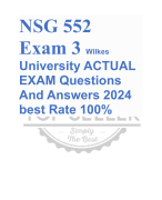 NSG 552  Exam 3 Wilkes  University ACTUAL  EXAM Questions  And Answers 2024  best Rate 100%