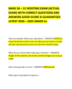 MASS 2A – 1C HOISTING EXAM (ACTUAL EXAM) WITH CORRECT QUESTIONS AND ANSWERS GOOD SCORE IS GUARANTEED LATEST 2024 – 2025 GRADE A+ 