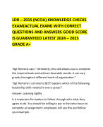 LDR – 201S (NCOA) KNOWLEDGE CHECKS EXAM(ACTUAL EXAM) WITH CORRECT QUESTIONS AND ANSWERS GOOD SCORE IS GUARANTEED LATEST 2024 – 2025 GRADE A+ 