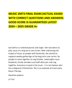 MUSIC 2MT3 FINAL EXAM (ACTUAL EXAM) WITH CORRECT QUESTIONS AND ANSWERS GOOD SCORE IS GUARANTEED LATEST 2024 – 2025 GRADE A+ 