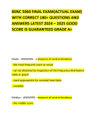 BSNC 5060 FINAL EXAM(ACTUAL EXAM) WITH CORRECT 180+ QUESTIONS AND ANSWERS LATEST 2024 – 2025 GOOD SCORE IS GUARANTEED GRADE A+ 