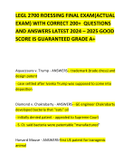 LEGL 2700 ROESSING FINAL EXAM(ACTUAL EXAM) WITH CORRECT 200+  QUESTIONS AND ANSWERS LATEST 2024 – 2025 GOOD SCORE IS GUARANTEED GRADE A+ 