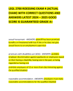 LEGL 2700 ROESSING EXAM 4 (ACTUAL EXAM) WITH CORRECT QUESTIONS AND ANSWERS LATEST 2024 – 2025 GOOD SCORE IS GUARANTEED GRADE A+ 