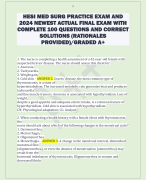 HESI MED SURG PRACTICE EXAM AND  2024 NEWEST ACTUAL FINAL EXAM WITH  COMPLETE 100 QUESTIONS AND CORRECT  SOLUTIONS (RATIONALES  PROVIDED)/GRADED A+