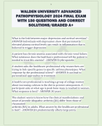 WALDEN UNIVERSITY ADVANCED  PATHOPHYSIOLOGY 2024 FINAL EXAM  WITH 150 QUESTIONS AND CORRECT  SOLUTIONS/GRADED A+