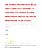 NSG 222 FAMILY NURSING FINAL EXAM NEWEST 2024 ACTUAL EXAM ALL 100 QUESTIONS AND CORRECT DETAILED ANSWERS WITH RATIONALES (VERIFIED ANSWERS ALREADY GRADED A+)