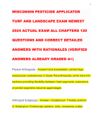 WISCONSIN PESTICIDE APPLICATOR TURF AND LANDSCAPE EXAM NEWEST 2024 ACTUAL EXAM ALL CHAPTERS 120 QUESTIONS AND CORRECT DETAILED ANSWERS WITH RATIONALES (VERIFIED ANSWERS ALREADY GRADED A+)