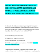 MN580 MIDTERM EXAM WITH CORRECT 100+ (ACTUAL EXAM) QUESTIONS AND CORRECTLY  WELL DEFINED ANSWERS LATEST 2024 – 2025 ALREADY GRADED A+ 