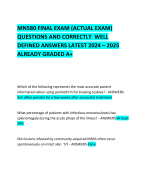 MN580 FINAL EXAM (ACTUAL EXAM) QUESTIONS AND CORRECTLY  WELL DEFINED ANSWERS LATEST 2024 – 2025 ALREADY GRADED A+     