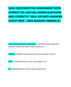 WGU C839 OBJECTIVE ASSESSMENT WITH CORRECT 50+ (ACTUAL EXAM) QUESTIONS AND CORRECTLY  WELL DEFINED ANSWERS LATEST 2024 – 2025 ALREADY GRADED A+     