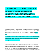 ATI-OB EXAM EXAM WITH CORRECT 80+ (ACTUAL EXAM) QUESTIONS AND CORRECTLY  WELL DEFINED ANSWERS LATEST 2024 – 2025 ALREADY GRADED A+   