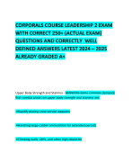 CORPORALS COURSE LEADERSHIP 2 EXAM WITH CORRECT 250+ (ACTUAL EXAM) QUESTIONS AND CORRECTLY  WELL DEFINED ANSWERS LATEST 2024 – 2025 ALREADY GRADED A+       