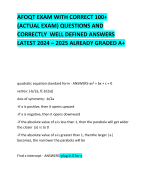 AFOQT EXAM WITH CORRECT 100+ (ACTUAL EXAM) QUESTIONS AND CORRECTLY  WELL DEFINED ANSWERS LATEST 2024 – 2025 ALREADY GRADED A+     