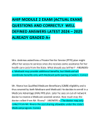 AHIP MODULE 2 EXAM (ACTUAL EXAM) QUESTIONS AND CORRECTLY  WELL DEFINED ANSWERS LATEST 2024 – 2025 ALREADY GRADED A+   