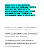 FINAL EXAM STRAIGHTERLINE MICROBIOLOGY CURRENTLY TESTING VERSIONS OF THE EXAM WITH QUESTIONS AND CORRECT DETAILED ANSWERS/EXPERT VERIFIED FOR GUARANTEED PASS!/LATEST UPDATE