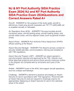 NJ & NY Port Authority SIDA Practice Exam 2024| NJ and NY Port Authority  SIDA Practice Exam 2024Questions and  Correct Answers Rated A+ | Verified NJ & NY Port Authority SIDA Practice Exam 2024 Quiz with Accurate Solutions Aranking Allpass