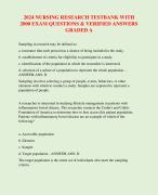 2024 NURSING RESEARCH TESTBANK WITH  2000 EXAM QUESTIONS & VERIFIED ANSWERS  GRADED A